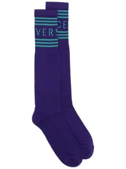 ( Nouvelle Collection ) Versace Chaussettes à Logo Intarsia 2UB70