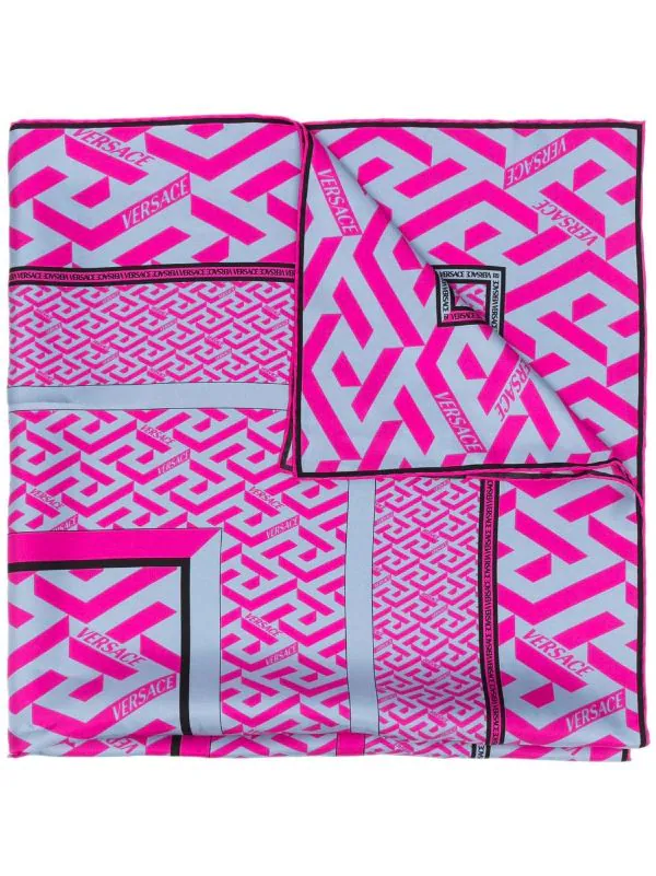 ( Nouvelle Collection ) Versace 5P350 CERISE CORNFLOWER écharpe En Soie à Imprimé Greca Femme 1 ( Nouvelle Collection ) Versace 5P350 CERISE CORNFLOWER écharpe En Soie à Imprimé Greca Femme