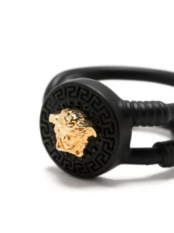 ( Nouvelle Collection ) Versace 4J120 GOLD BLACK Bague à Logo Medusa Femme -Pas Cher Versace Boutique 17681335 39277331 600