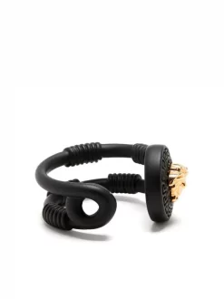 ( Nouvelle Collection ) Versace 4J120 GOLD BLACK Bague à Logo Medusa Femme