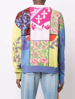 ( Nouvelle Collection ) Versace 6X110 MULTICOLOR Pull à Design Patchwork Homme -Pas Cher Versace Boutique 17682079 38919367 600