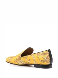 ( Nouvelle Collection ) Versace 5L290 DARK ORCHID SUN Mocassins Imprimés à Fini Satiné Homme -Pas Cher Versace Boutique 17682087 39066423 600