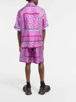 ( Nouvelle Collection ) Versace 5P350 CERISE CORNFLOWER Bermuda à Imprimé La Greca Homme -Pas Cher Versace Boutique 17682090 696146c3 a322 4967 8987 a4be9a75660a 600