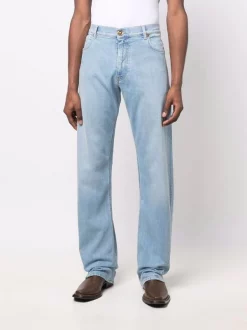 ( Nouvelle Collection ) Versace 2D470 MEDIUM BLUE+MULTICOLOR Jean Droit à Imprimé Royal Rebellion Homme -Pas Cher Versace Boutique 17682092 38921107 600