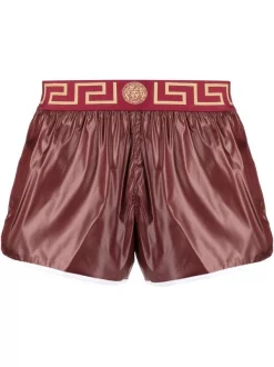 ( Nouvelle Collection ) Versace 2R620 RUBY WHITE Short De Bain à Bande Logo Homme