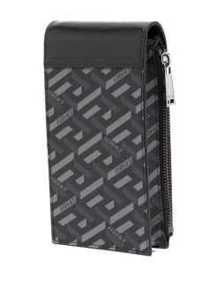 Versace Sacoche En Cuir à Motif Monogrammé 5B05E BLACK+GREY -Pas Cher Versace Boutique 17682115 39066184 600