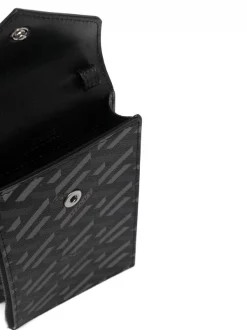 Versace Sacoche En Cuir à Motif Monogrammé 5B05E BLACK+GREY -Pas Cher Versace Boutique 17682115 39066190 600