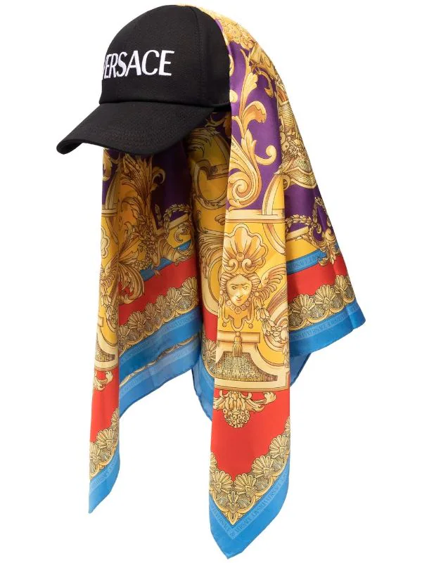 ( Nouvelle Collection ) Versace Casquette Barocco En Soie à Détail De Foulard Homme 1 ( Nouvelle Collection ) Versace Casquette Barocco En Soie à Détail De Foulard Homme