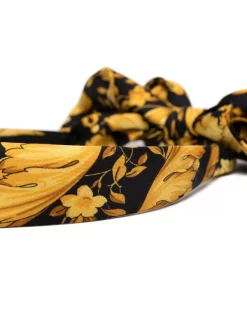 Versace Serre-tête En Soie à Imprimé Barocco A7900 FDO NERO STAMPA ORO -Pas Cher Versace Boutique 17682279 36957609 600