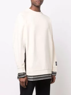 ( Nouvelle Collection ) Versace 1K100 Ecru Sweat à Bords Contrastants Homme -Pas Cher Versace Boutique 17683003 38918618 600