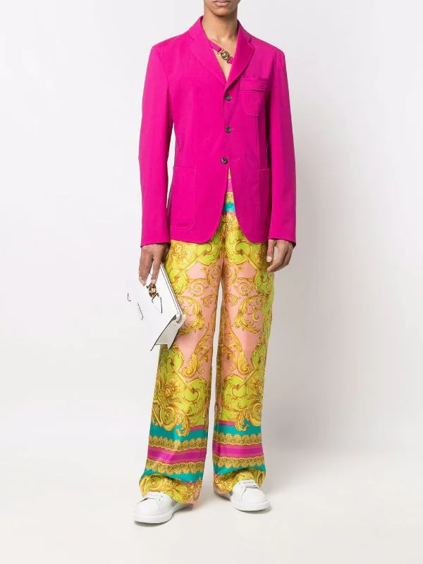 ( Nouvelle Collection ) Versace 1PE70 FUXIA Blazer à Détail Medusa Homme 2 ( Nouvelle Collection ) Versace 1PE70 FUXIA Blazer à Détail Medusa Homme – Image 2