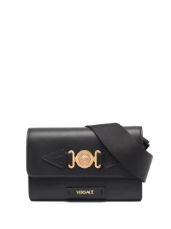 ( Nouvelle Collection ) Versace 1B00V BLACK + VERSACE GOLD Sac En Cuir à Motif Medusa Homme
