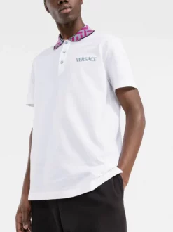 ( Nouvelle Collection ) Versace Polo à Bande Greca 1W000 WHITE -Pas Cher Versace Boutique 17683010 899f7a00 936f 498e 8df2 788a63503317 600