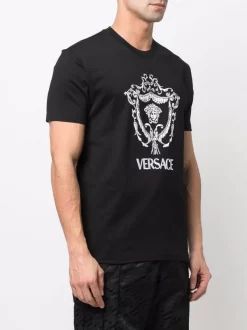 ( Nouvelle Collection ) Versace T-shirt à Imprimé Medusa 1B000 BLACK -Pas Cher Versace Boutique 17683013 37883991 600