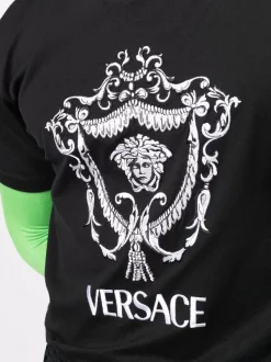 ( Nouvelle Collection ) Versace T-shirt à Imprimé Medusa 1B000 BLACK -Pas Cher Versace Boutique 17683013 37885809 600