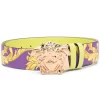 ( Nouvelle Collection ) Versace Ceinture Royal Rebellion En Cuir 5L34V DARKORCHID+SUN+CITRON