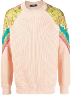 ( Nouvelle Collection ) Versace Pull à Imprimé Baroque 1PE60 PINK