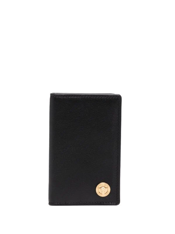 Versace Portefeuille Pliant En Cuir 1B00V BLACK 1 Versace Portefeuille Pliant En Cuir 1B00V BLACK