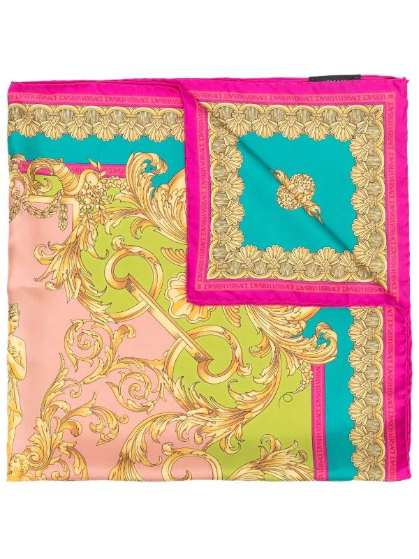 Versace 5P370 MAUVELOUS+CITRON écharpe à Imprimé Baroque Femme 1 Versace 5P370 MAUVELOUS+CITRON écharpe à Imprimé Baroque Femme