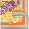 ( Nouvelle Collection ) Versace écharpe En Soie à Imprimé Baroque 5L290 DARK ORCHID+SUN
