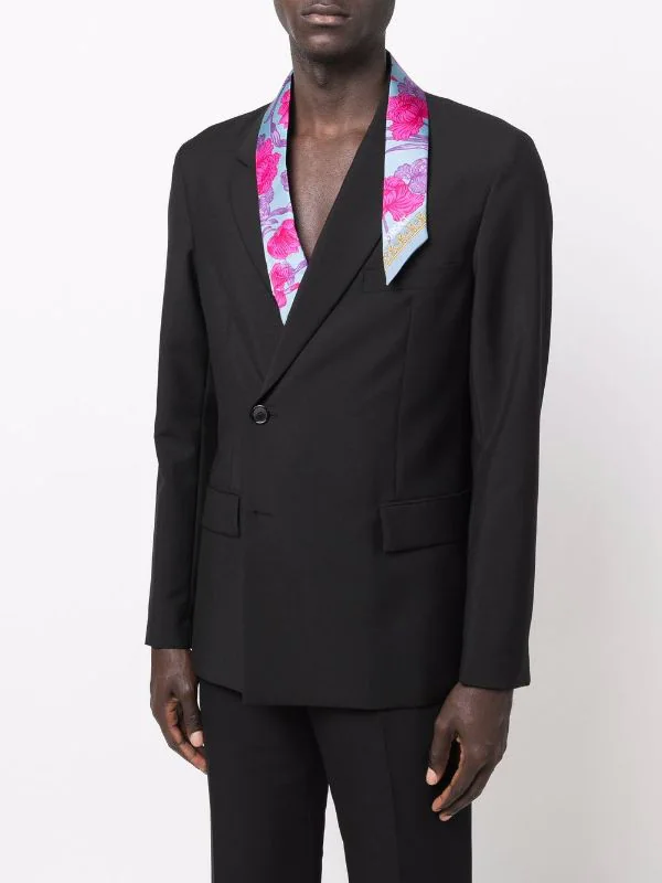 ( Nouvelle Collection ) Versace 5V250 MULTICOLOUR Foulard Fin En Soie à Fleurs Homme 2 ( Nouvelle Collection ) Versace 5V250 MULTICOLOUR Foulard Fin En Soie à Fleurs Homme – Image 2