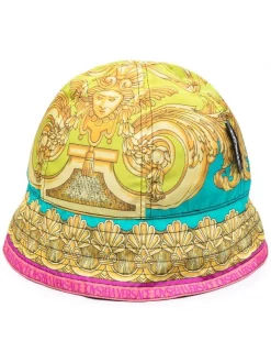 ( Nouvelle Collection ) Versace Bob à Imprimé Baroque 5P370 MAUVELOUS+CITRON