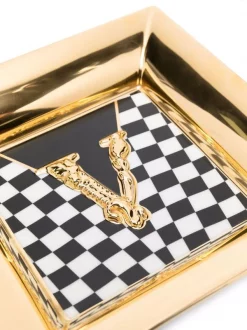 Versace Versace Virtus Coppa 18cm Plateau En Céramique à Logo Imprimé Femme -Pas Cher Versace Boutique 17685313 37166555 600