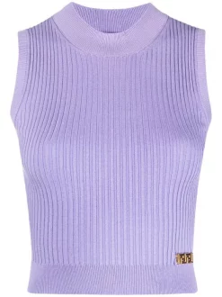 ( Nouvelle Collection ) Versace 1L720 LILAC Haut Sans Manches En Maille Femme