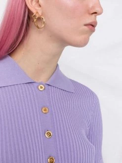 ( Nouvelle Collection ) Versace 1L720 LILAC Polo En Maille Nervurée Femme -Pas Cher Versace Boutique 17693179 37100992 600