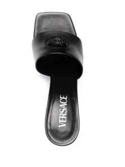 ( Nouvelle Collection ) Versace 1B090 BLACK Mules Medusa Head En Cuir Femme -Pas Cher Versace Boutique 17693206 37037659 600