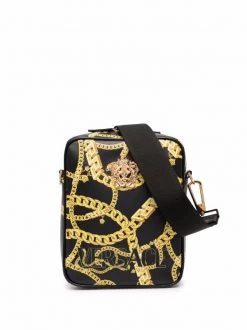 ( Nouvelle Collection ) Versace 5B00V BLACK+GOLD-VERSACEGOLD Sacoche à Motif Medusa Homme