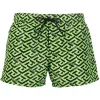 ( Nouvelle Collection ) Versace 5G110 NEON GREEN+ BLACK Short De Bain à Imprimé Greca Homme