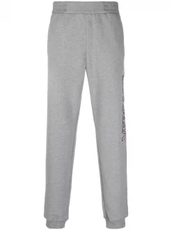 ( Nouvelle Collection ) Versace Pantalon De Jogging à Logo Brodé 1E090 LIGHT GREY