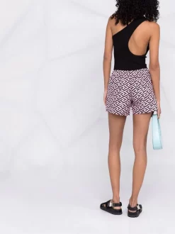 ( Nouvelle Collection ) Versace 5P210 CANDY + BLACK Short Imprimé La Greca à Lien De Resserrage Femme 9 ( Nouvelle Collection ) Versace 5P210 CANDY + BLACK Short Imprimé La Greca à Lien De Resserrage Femme -Pas Cher Versace Boutique 17695075 37096345 600