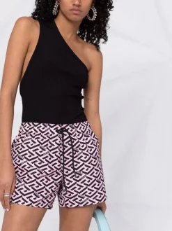 ( Nouvelle Collection ) Versace 5P210 CANDY + BLACK Short Imprimé La Greca à Lien De Resserrage Femme 10 ( Nouvelle Collection ) Versace 5P210 CANDY + BLACK Short Imprimé La Greca à Lien De Resserrage Femme -Pas Cher Versace Boutique 17695075 37098158 600