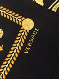 Versace 5B000 BLACK+GOLD Foulard En Soie à Imprimé Baroque Femme -Pas Cher Versace Boutique 17695076 37085259 600