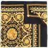 Versace 5B000 BLACK+GOLD Foulard En Soie à Imprimé Baroque Femme