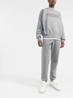 ( Nouvelle Collection ) Versace Sweat à Logo Brodé 1E090 LIGHT GREY -Pas Cher Versace Boutique 17695106 d346f789 4223 418e b19a afe5391e7e2e 600