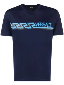( Nouvelle Collection ) Versace T-shirt à Logo Imprimé 1U830 BLUE