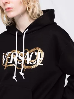 ( Nouvelle Collection ) Versace Hoodie à Logo Imprimé 1B000 BLACK -Pas Cher Versace Boutique 17696974 37097667 600