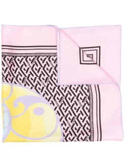( Nouvelle Collection ) Versace Foulard En Soie à Imprimé Greca Femme