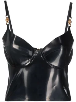 ( Access Edit ) Versace 1B000 NERO Haut Bustier En Latex Femme