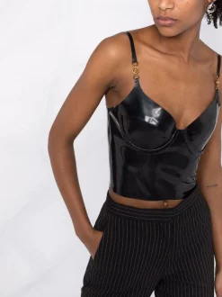 ( Access Edit ) Versace 1B000 NERO Haut Bustier En Latex Femme -Pas Cher Versace Boutique 17698732 37103346 600