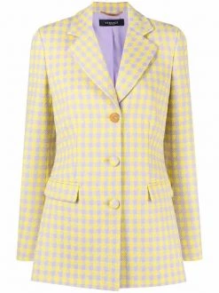 ( Nouvelle Collection ) Versace Blazer à Motif Pied-de-poule Femme
