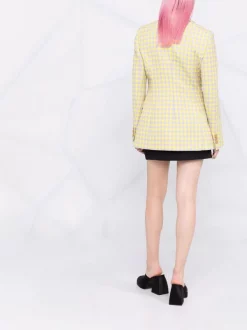 ( Nouvelle Collection ) Versace Blazer à Motif Pied-de-poule Femme -Pas Cher Versace Boutique 17700049 37102165 600