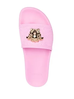 ( Nouvelle Collection ) Versace 1P25V FLAMINGO PINK- ORO VERSACE Claquettes à Plaque Medusa Femme -Pas Cher Versace Boutique 17713686 37117579 600