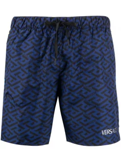 ( Nouvelle Collection ) Versace Short De Bain à Imprimé Greca Homme