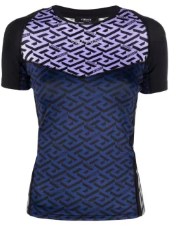 ( Nouvelle Collection ) Versace Haut La Greca à Manches Courtes Femme