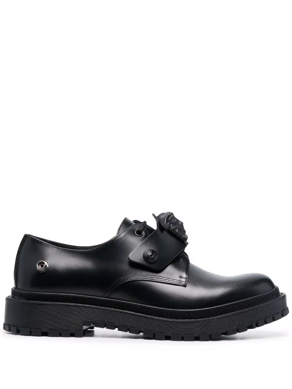 ( Nouvelle Collection ) Versace Derbies à Motif Medusa 1B00B NERO RUTENIO ULTRA BLACK 1 ( Nouvelle Collection ) Versace Derbies à Motif Medusa 1B00B NERO RUTENIO ULTRA BLACK