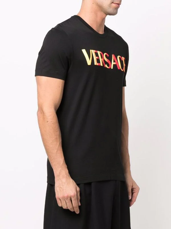( Nouvelle Collection ) Versace 1B000 NERO T-shirt à Logo Brodé Homme 3 ( Nouvelle Collection ) Versace 1B000 NERO T-shirt à Logo Brodé Homme – Image 3